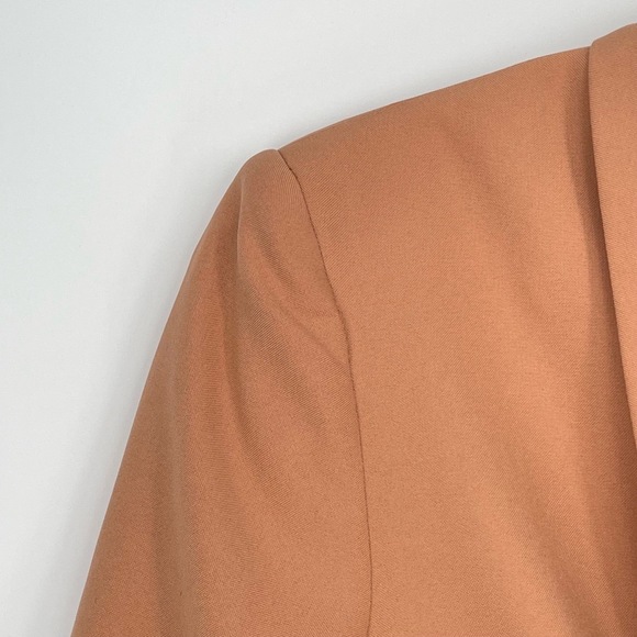 ASOS Peach Single Button Boss Babe Shawl Collar 3/4 Sleeve Classic Blazer 6 - Picture 4 of 15